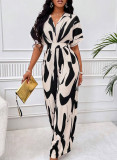 Women Print Bat Sleeves Wide Leg Jumpsuit