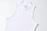 Women Stand Collar Sexy Sleeveless Crop Top