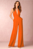 Women Sexy Sleeveless Halter Neck Loose Jumpsuit