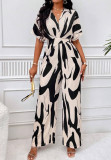 Women Print Bat Sleeves Wide Leg Jumpsuit