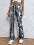 Bohemian Printed High Stretch Tight Fitting Sexy Casual Pants