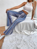 Bohemian Printed High Stretch Tight Fitting Sexy Casual Pants