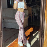 Bohemian Printed High Stretch Tight Fitting Sexy Casual Pants