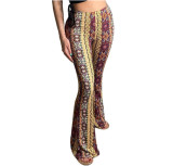 Bohemian Printed High Stretch Tight Fitting Sexy Casual Pants
