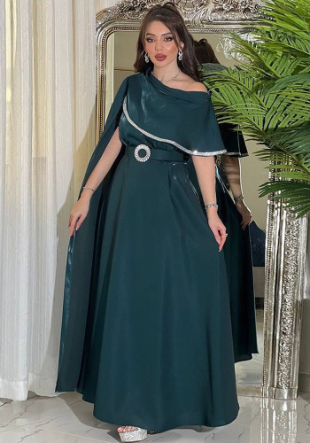 Muslim Women evening gown dress with belt