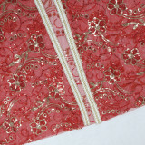 Women Arabian muslim dress Spring sequined web robe two-piece set