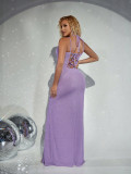 Summer Women V-Neck Slit Backless Elegant Dress
