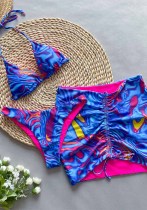 Sexy Printed Two Pieces Bikini Skirt Three-Piece Women's Swimsuit