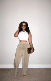 Women's Casual Flannel Wide Leg Pants