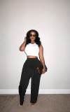 Women's Casual Flannel Wide Leg Pants