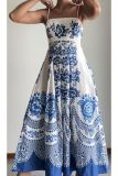 Spring And Summer Strap Ethnic Style Print Dress