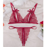 Sexy Women's Lingerie Flower Embroidered Mesh See-Through Sexy Bra Underwear Bra Set