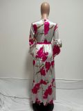 Floral Print Patchwork Maxi Dress