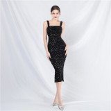 Elegant Strap Sequin Party Dress