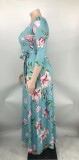 Plus Size Women Casual Print Maxi Dress