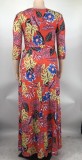 Plus Size Women Casual Print Maxi Dress