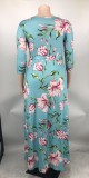 Plus Size Women Casual Print Maxi Dress