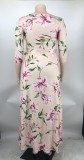 Plus Size Women Casual Print Maxi Dress
