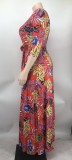 Plus Size Women Casual Print Maxi Dress