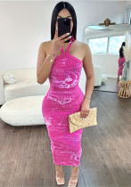 Women Halter Neck Print Dress Women Halter Neck Print Dress