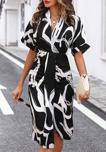 Women v-neck irregular dress