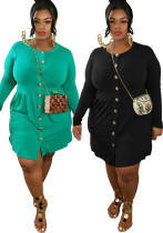 Plus Size Women Sexy Round Neck Dress