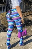 Women's Fashion Striped  Printed Striped Pile Pants
