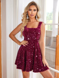 Women Summer Casual Sexy Strap Sequin Dress