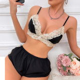 Homewear Sexy Embroidery Lingerie Set Comfortable Sleepwear