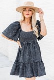 Spring Summer Short-Sleeved Loose Denim Dress