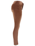 Women's Washed High Waist Denim Pants