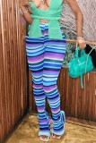 Women's Fashion Striped  Printed Striped Pile Pants
