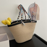 Women Popular Beach Holidays Straw Bag Shoulder Tote Bag