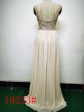 Positioning flower sequins evening dress craft beading Halter Neck style Chic glamorous lady Formal Party long gown