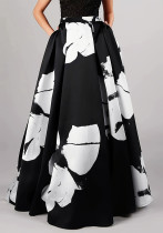 Women floral print elegant loose skirt Women floral print elegant loose skirt