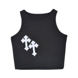 Women sexy patch vest Top