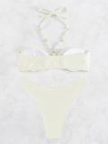 Women Solid Halter Neck Sexy Bikini