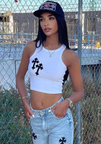 Women sexy patch vest Top