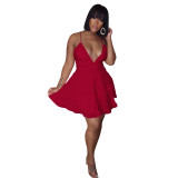 Women Sexy Sleeveless Backless Smocked Dress
