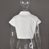 Women pocket shirt collar jacket