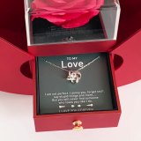 Preserved Flower Gift Box Four-Leaf Clover Necklace Female Apple Box Set Mother's Day Gift