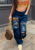 Women's Spring Summer High Waist Slim Fit Denim Pants