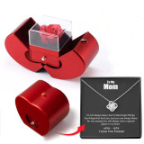 Preserved Flower Gift Box Four-Leaf Clover Necklace Female Apple Box Set Mother's Day Gift