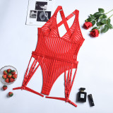 Sexy Lingerie Erotic Women's Strap See-Through One-Piece Bodysuit
