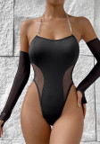 Sexy Lingerie Erotic Women's Chain Strap Hollow One-Piece Bodysuit Nightclub Game Wear