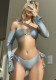 Glossy Four-Piece Drawstring Set Lace-Up Bikini Swimsuit With Sun Sleeves