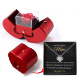 Preserved Flower Gift Box Four-Leaf Clover Necklace Female Apple Box Set Mother's Day Gift