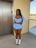 Women's Solid Color Shirt Vest Skirt Three-Piece Set
