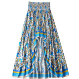Women printed irregular skirt