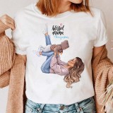 Spring And Summer Casual Loose Short Sleeve Mother's Day Mom Printed T-Shirt Women's Clothing